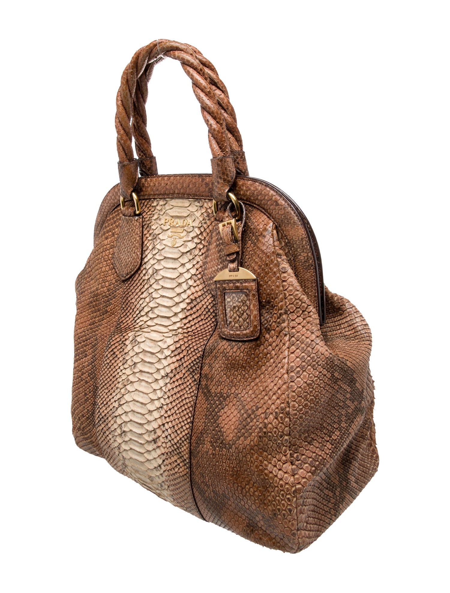 Prada Pitone Top Handle Bag